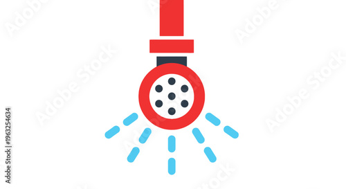 Shower head with water spray.