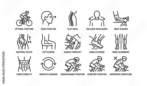 Optimal cycling posture guide with illustrations for ergonomic riding