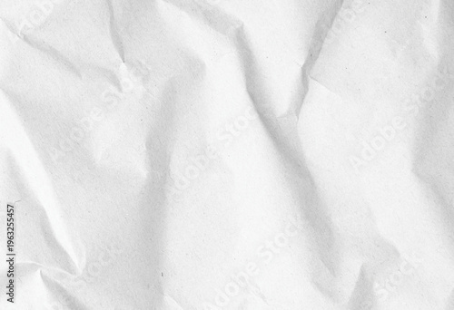 White crumpled paper texture background with realistic wrinkles and creases, blank sheet vector illustration, EPS10