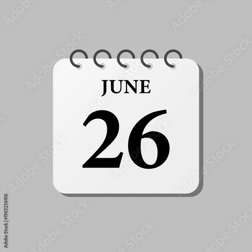 Icon page calendar day - 26 June