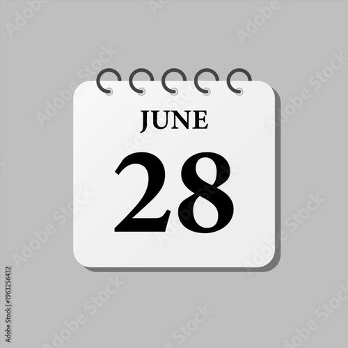 Icon page calendar day - 28 June