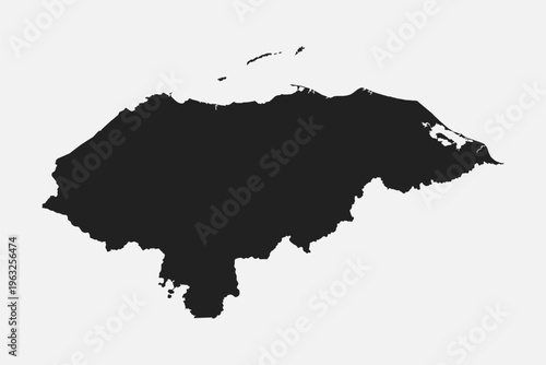 Map of Honduras, template American outline country