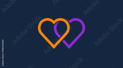 Intertwined Hearts Symbolizing Love, Connection, and Relationships on Dark Background.