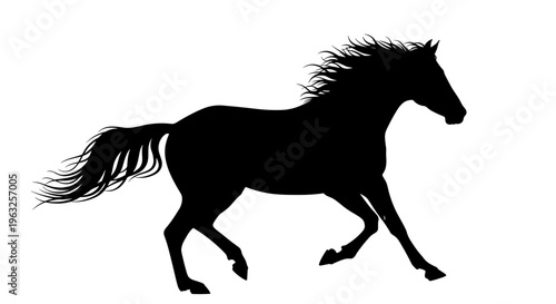 Black Horse Silhouette Running Free 1.