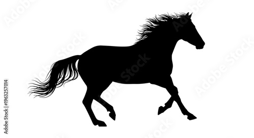 Black Horse Running Silhouette.