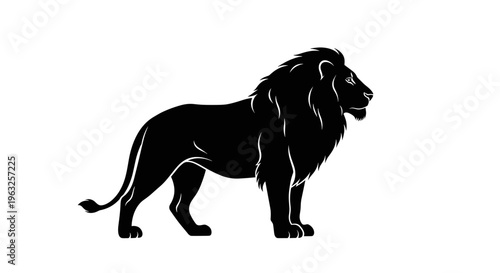 Black Lion Silhouette Standing.