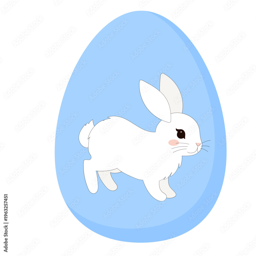 Obraz premium Cute Ornate Egg Icon Isolated on Transparent. Lovely Easter Holiday Mascot. Cartoon Funny Childish Drawn Food for Egg Hunt Family Party. Greeting Card Religion Tradition Symbol Decoration