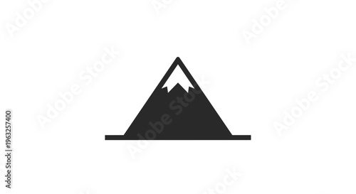 Black mountain logo silhouette icon.