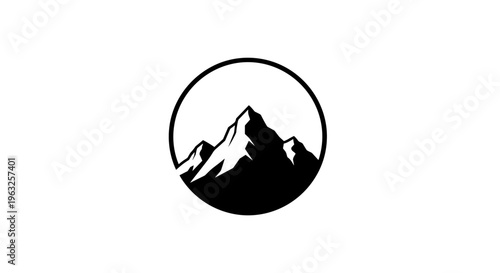 Black mountain logo illustration.