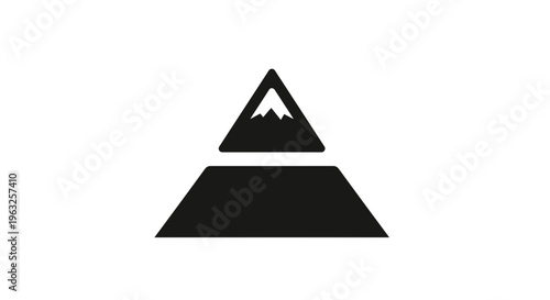 Black mountain pyramid logo symbol.