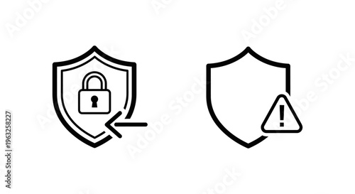 Conditional and risk-based access icons representing cybersecurity, secure data entry, protection, and network threat management concepts