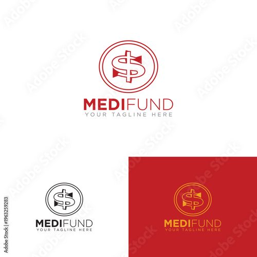 Medical Finance Logo with Cross and Dollar Sign