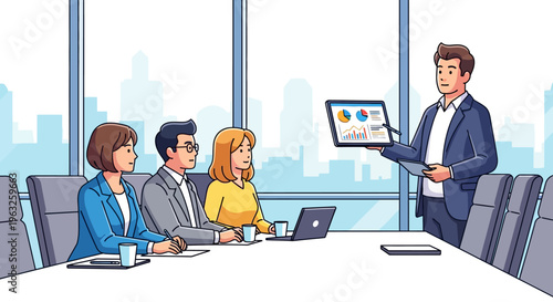 Employee Giving Digital Presentation to Colleagues