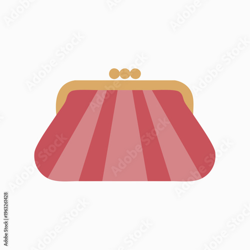 red striped vintage style clutch purse illustration