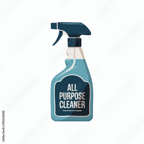 all purpose cleaner spray bottle illustration with label