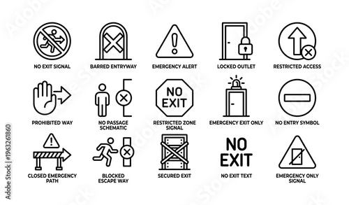 Emergency and restricted entry symbols: safety alerts and signals collection