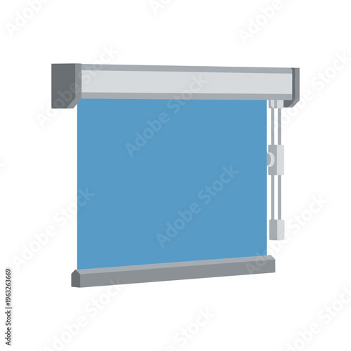 blue roller shutter door vector illustration