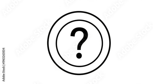 A simple black and white vector graphic of a question mark icon