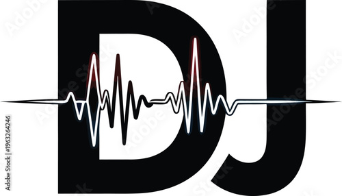 DJ logo with sound wave design.