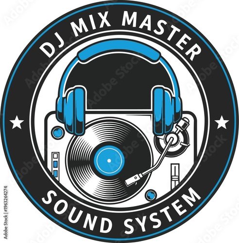 DJ Mix Master Sound System Logo.