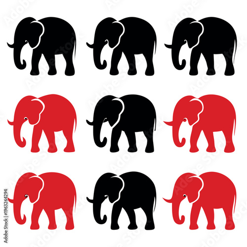 elephants silhouettes vector