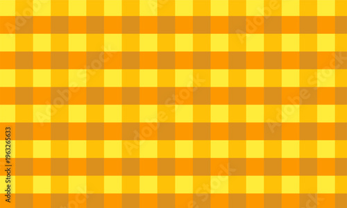 Yellow and Orange Gingham Plaid Seamless Pattern Background