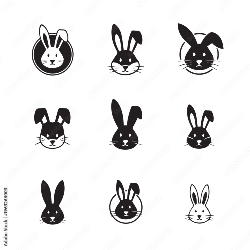 Fototapeta premium A group of ten black cat silhouettes in various poses and stances Vector