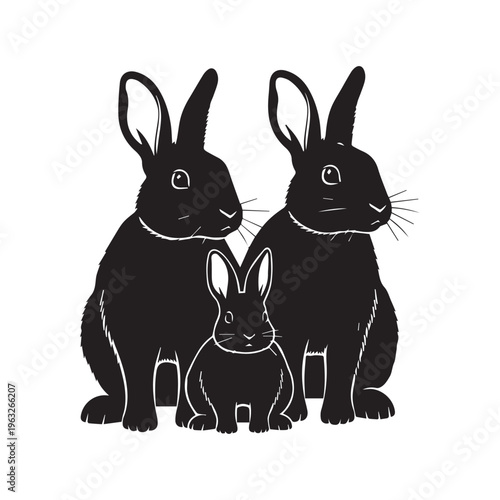 Two mischievous black cats with wide eyes staring directly at the viewer Vector