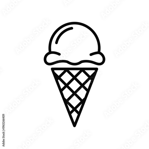 Ice Cream Cone Minimalist Commercial Illustration