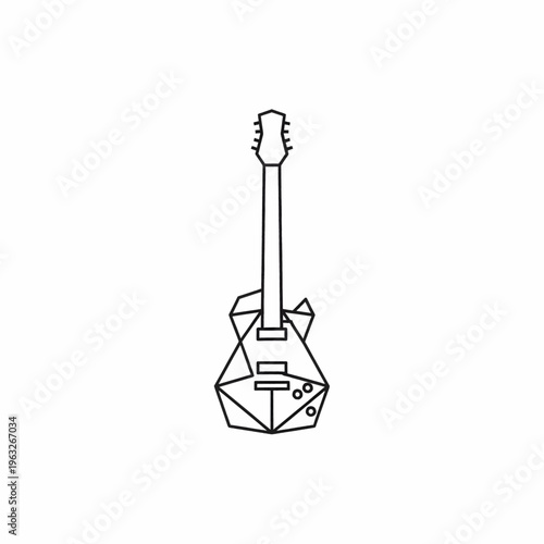 A line drawing of a guitar.