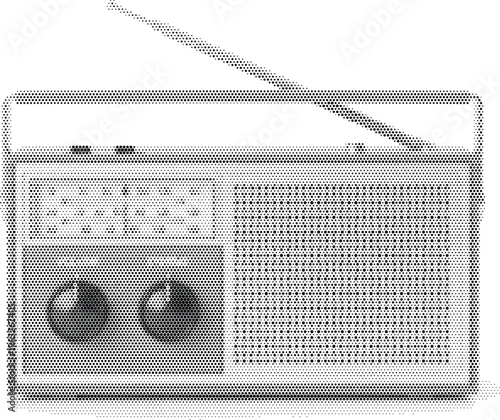 radio analog receiver music halftone audio communication news broadcast electronic retro classic stationary media