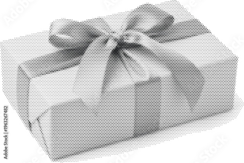 gift box present surprise halftone holiday celebration birthday bow ribbon package mystery anniversary decor