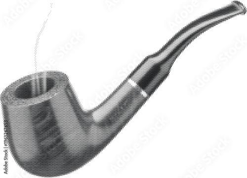 smoking pipe tobacco antique halftone gentleman vintage accessory tradition smoke wooden classic hobby traditional