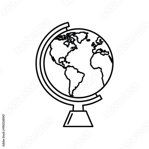 Globe Stand World Illustration Commercial