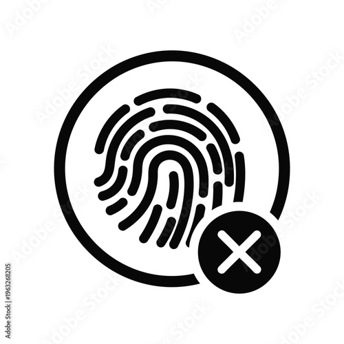 Fingerprint Access Denied Symbol Authentication Failure