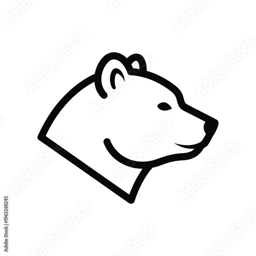 Bear Head Minimalist Icon Business