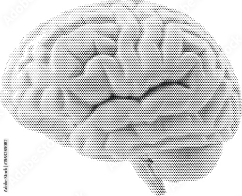 human brain intelligence science halftone medical biology mind memory anatomy health thought mental creative