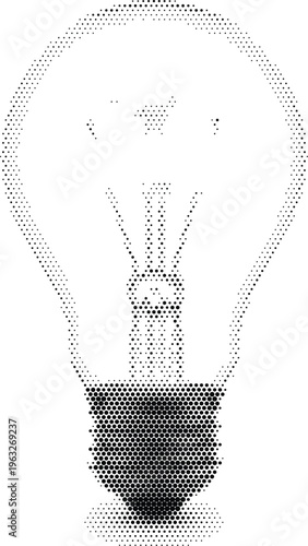 light bulb idea inspiration halftone creativity energy electrical electricity power glass innovation bright glowing