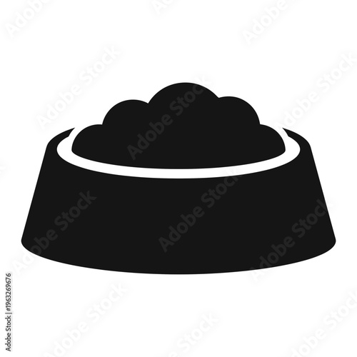 Bowl of pet food icon vector illustration