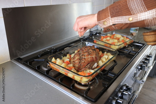 roasted lamb with potatoes