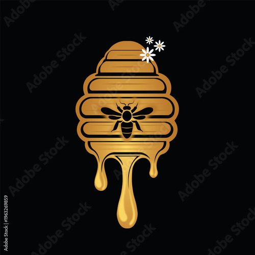 LOGO BEE HONEY VECTOR