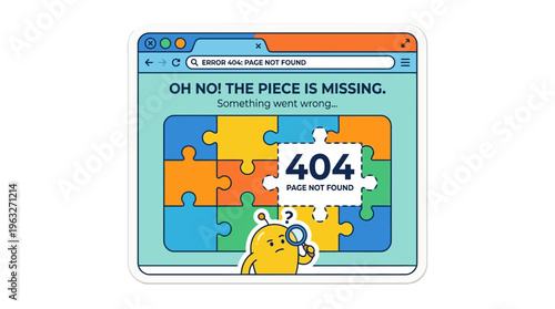 Error 404 page not found concept.