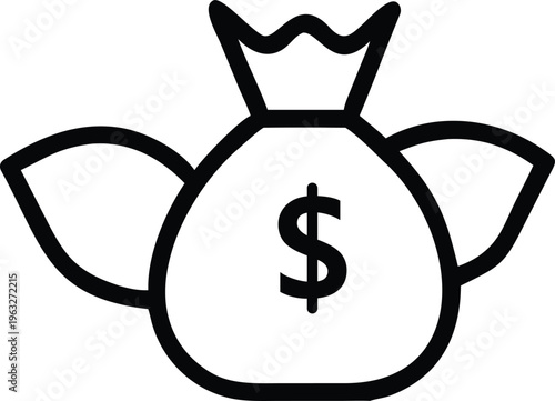 Wealth management outline icon savings