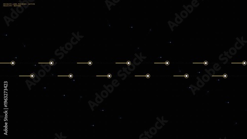 Glowing yellow dots connected by lines float in a dark space environment