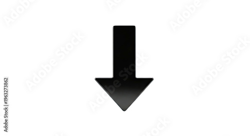 Free Download A stark, dark arrow points downward against a clean, white background - GFXLoad