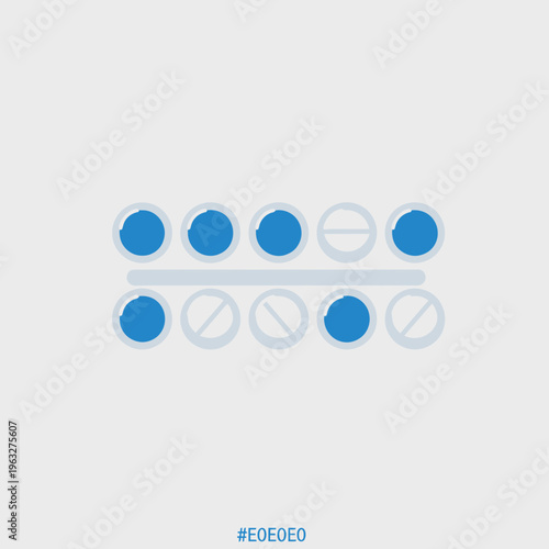 Blue and white pills in blister.