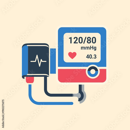 Blood Pressure Monitor Device Screen.