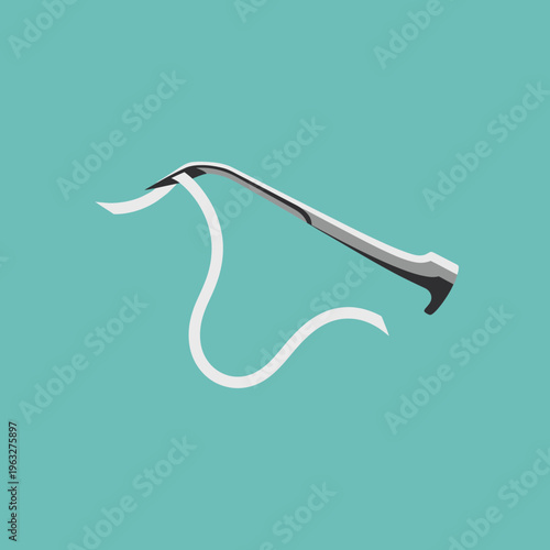 Silver metal dental extraction forceps instrument.