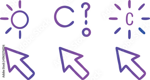 background white with set of hand cursor icons click and cursor icons click, featuring modern arrow pointers, selecting fingers, link indicators, and digital navigation symbols for website user.