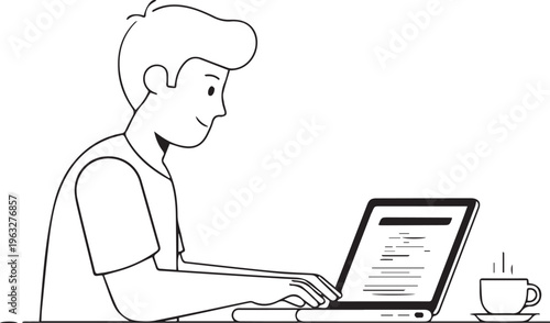 Man Working on Laptop